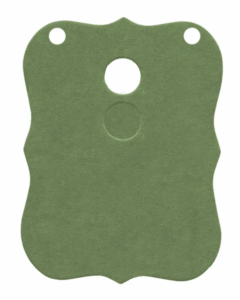 Groene kartonnen label geïsoleerd op wit — Stockfoto