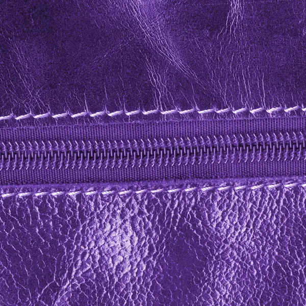 Textura piele violet, fermoar — Fotografie, imagine de stoc