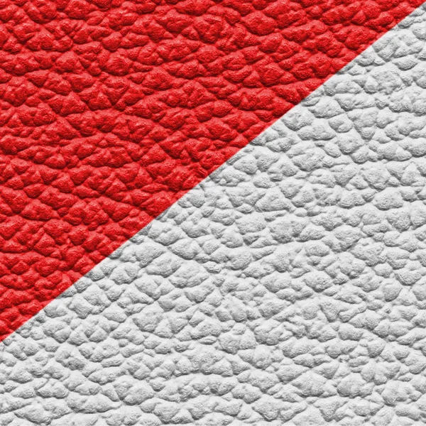Textura de couro vermelho e branco close-up — Fotografia de Stock