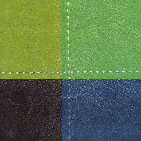 Fundo de couro de quatro cores diferentes — Fotografia de Stock