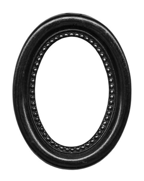 Marco de madera ovalada negro para su foto o imagen —  Fotos de Stock