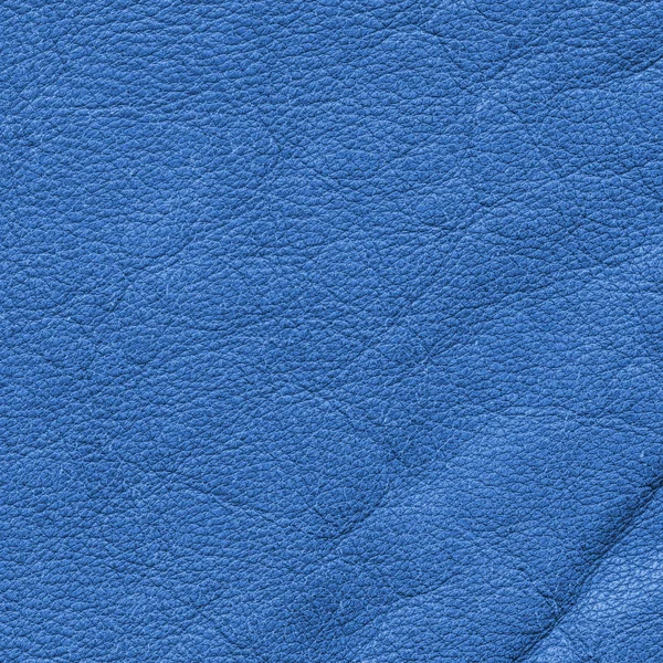 Blue leather texture closeup as background — Stock Photo, Image