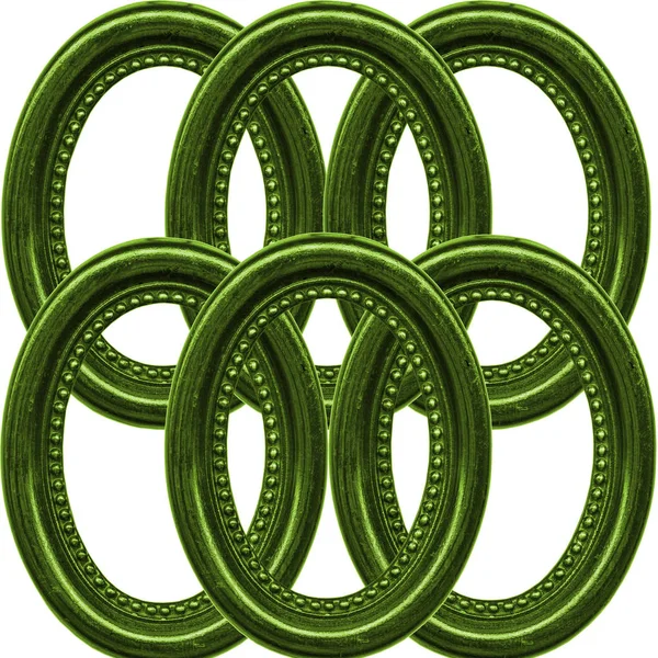 Arka plan olarak altı yeşil ahşap çerçeveler — Stok fotoğraf