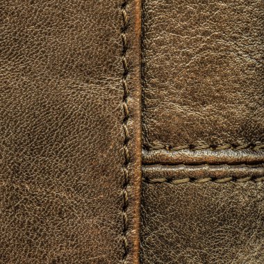 dikişleri ile kahverengi deri arka plan