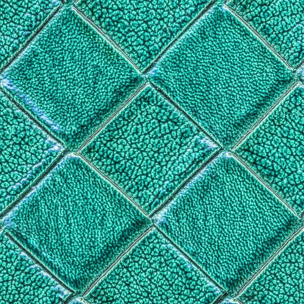 Zeleno modré kostkované umělé kůže textury — Stock fotografie