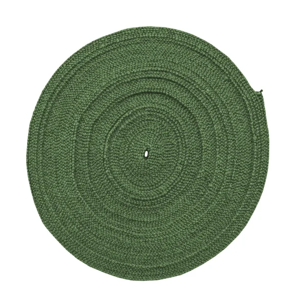 Gombolyag elszigetelt fehér zöld textil szalag — Stock Fotó