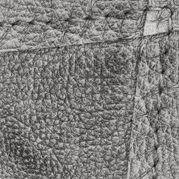 Gray leather texture closeup,seam — Stock Photo, Image