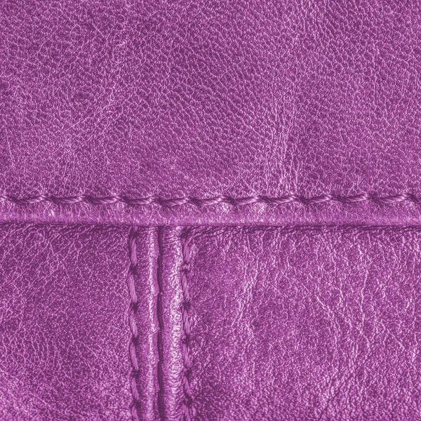 Violet leather background with seams — Stock Photo, Image