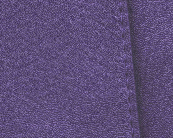 Textura de couro violeta, costura — Fotografia de Stock