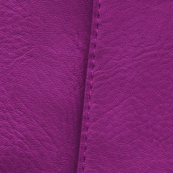 Textura de couro carmesim decorado uma costura — Fotografia de Stock