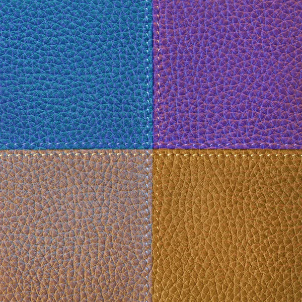Leather background of four different colors — Stock Photo, Image