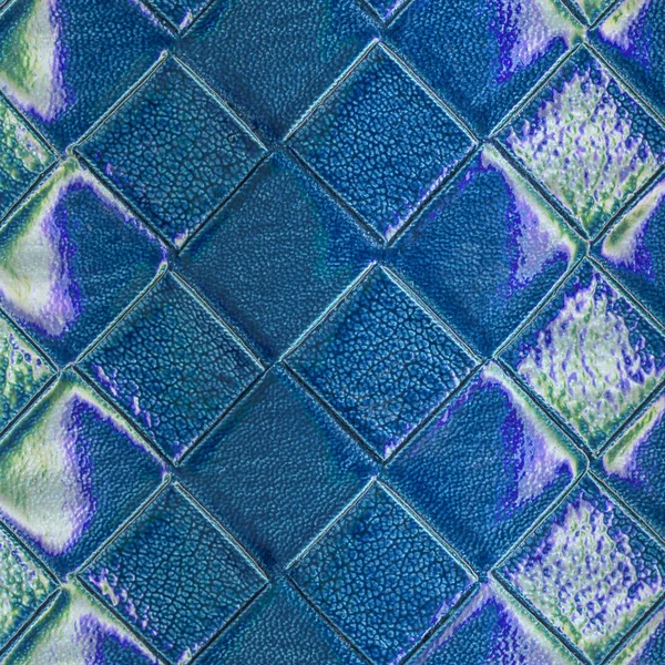 Blue plaid artificial leather background — Stock Photo, Image