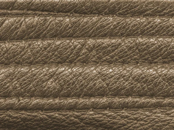 Textura de cuero marrón decorado con puntadas primer plano —  Fotos de Stock
