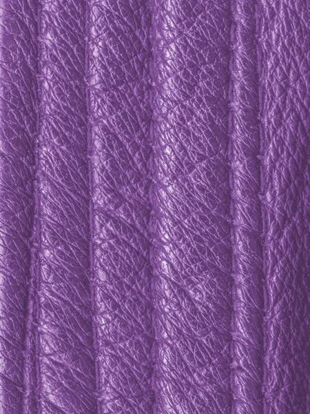 Violet leather texture decorated with stitches closeup — Stock Photo, Image