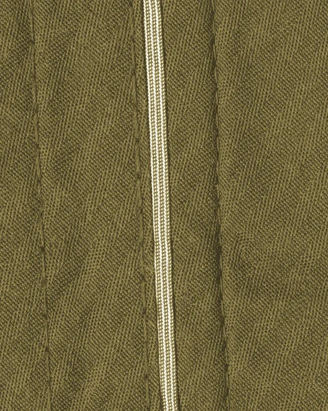绿色纺织品背景、 丝带、 接缝 — 图库照片