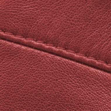 kırmızı deri dokusu closeup, dikiş