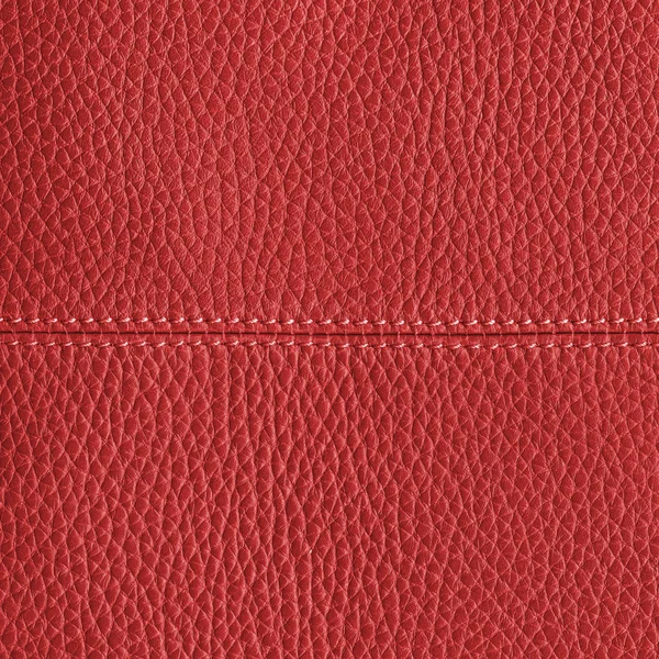 Red leather background,seam — Stock Photo, Image