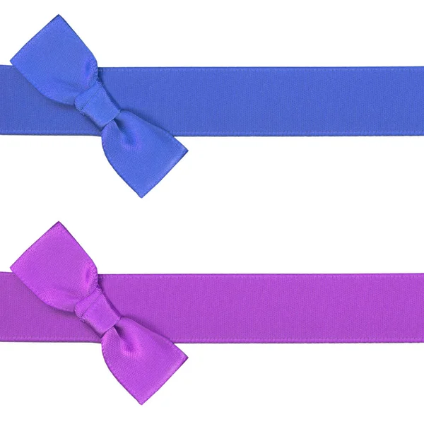 Colorful ribbons with bows on a white background — Stock Photo, Image