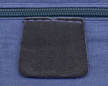 yüksek Detaylı boş siyah deri etiket, zippe 