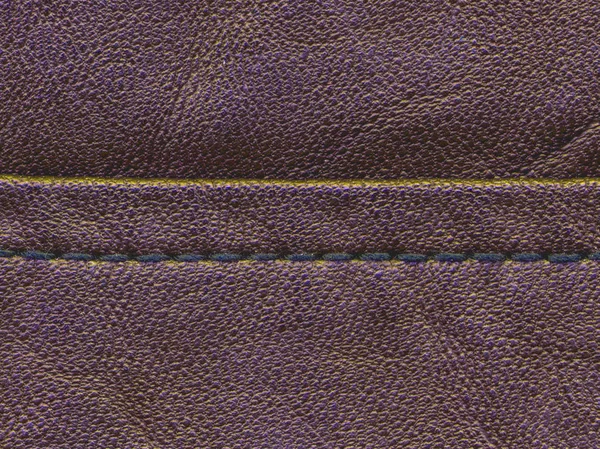 Textura de cuero violeta primer plano, costura — Foto de Stock
