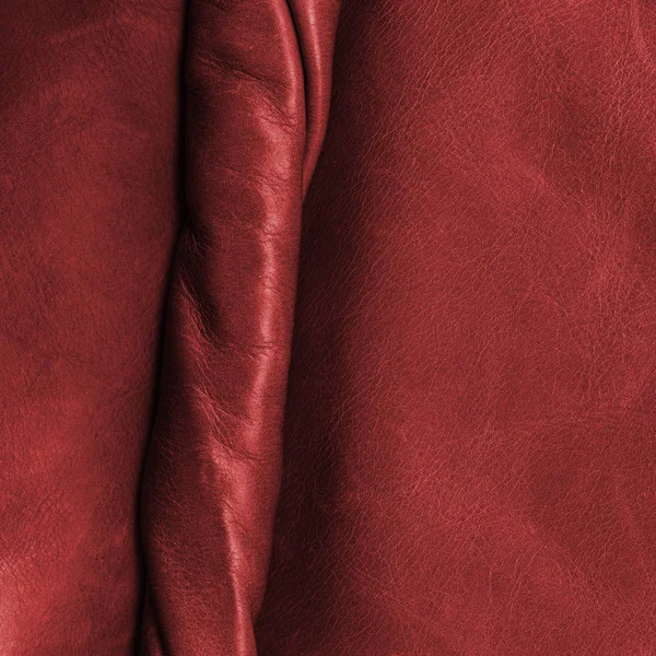 Fragment of female red leather jacket as background — Stock Photo, Image