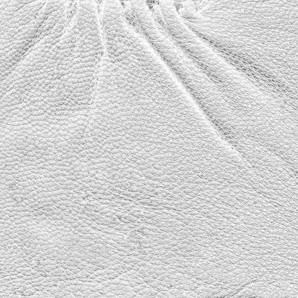 Белый кожаный фон, складки — стоковое фото