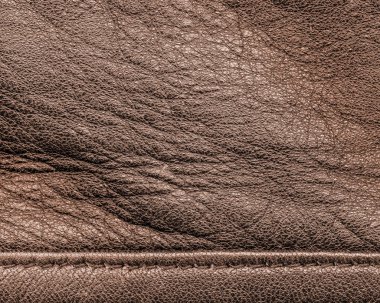 kahverengi deri doku, dikiş. 