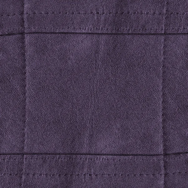 Violet leather background decorated with seams — Stock Photo, Image