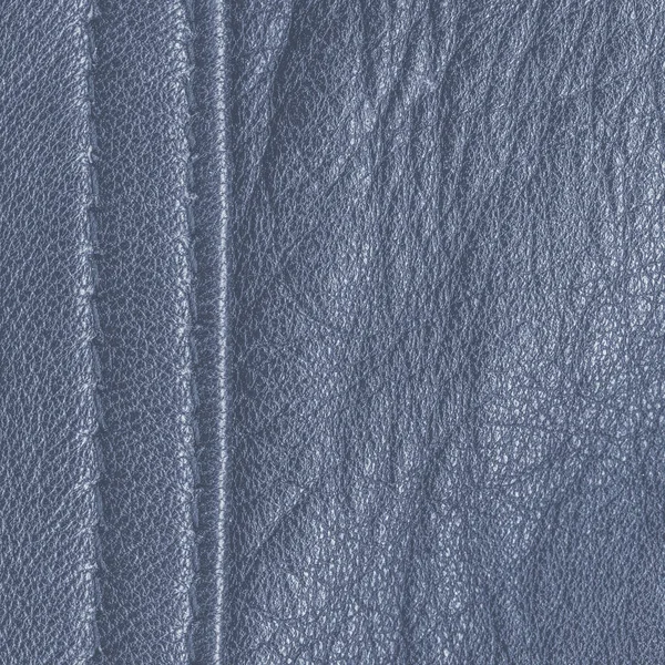 Leder texture blauwe, naad. Nuttig als achtergrond — Stockfoto