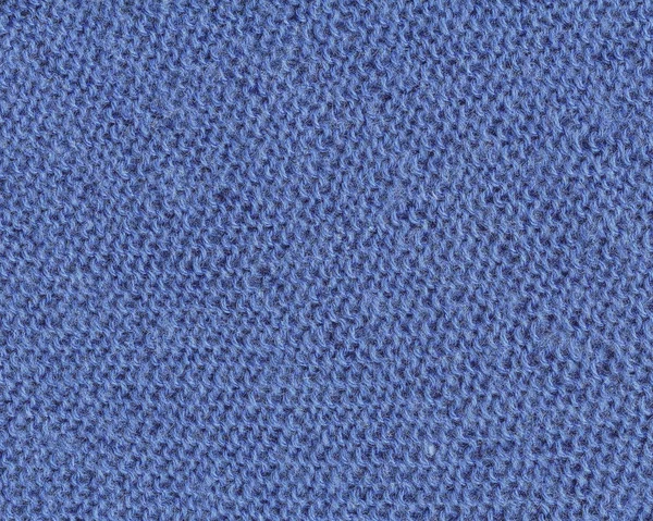 Modrá pletení textilie textura pozadí — Stock fotografie