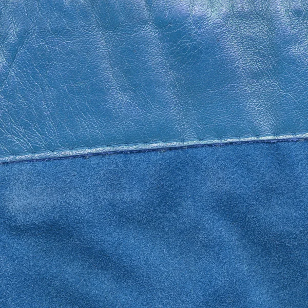 Deri arka plan mavi, dikiş — Stok fotoğraf