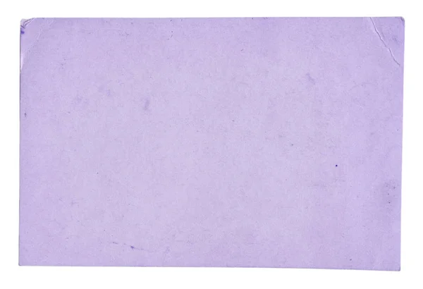 Painted violet sheet of old paper isolated on white — Stock Photo, Image