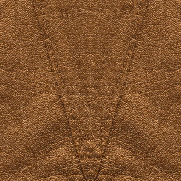 Gulbruna läder texture, sömmar — Stockfoto
