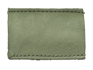 Beyaz arka plan üzerinde izole boş yeşil deri etiket 