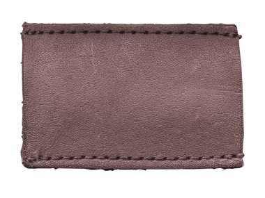 Beyaz arka plan üzerinde izole kahverengi deri boş etiket 