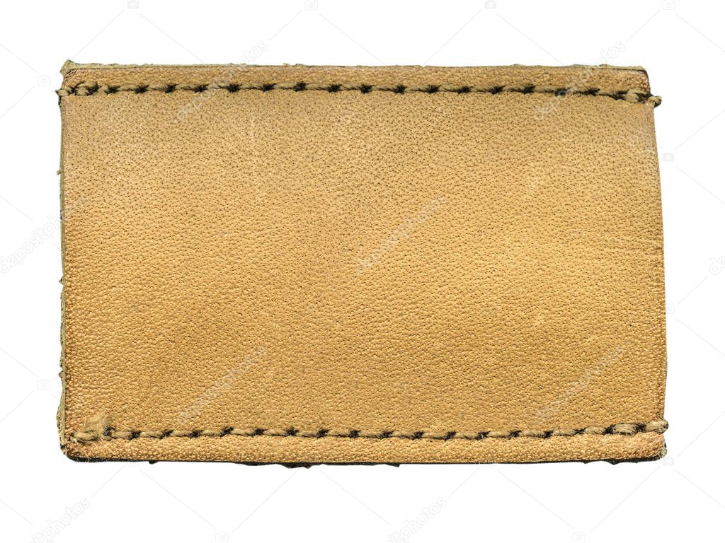 blank light brown leather label 