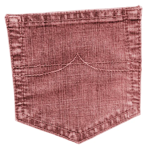 Красный джинсовой задний карман изолирован на белом фоне — стоковое фото