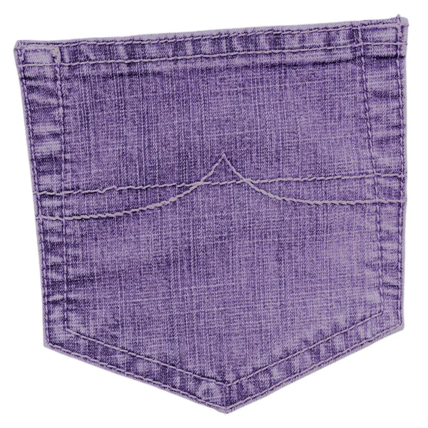 Bolsillo trasero denim violeta aislado sobre fondo blanco — Foto de Stock