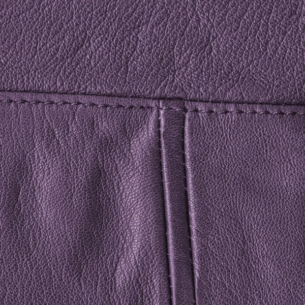 Fond en cuir violet décoré de coutures — Photo