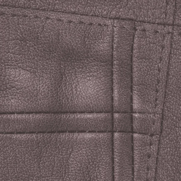 Brown leather texture,seams. Useful as background — Stock Photo, Image