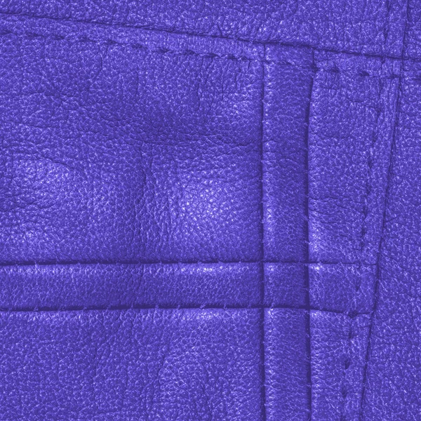 Blå läder texture, sömmar. Användbar som bakgrund — Stockfoto