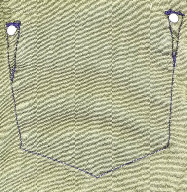 gri-yeşil denim cep yanlış tarafında