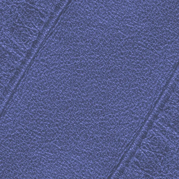 Blue leather texture as background, seams — Stock Photo, Image