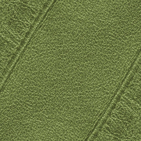 Groene leder texture als achtergrond, naden — Stockfoto