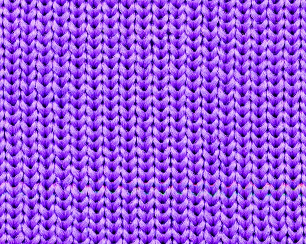 High detailed violet knitting fabric texture as background — Stock Photo, Image