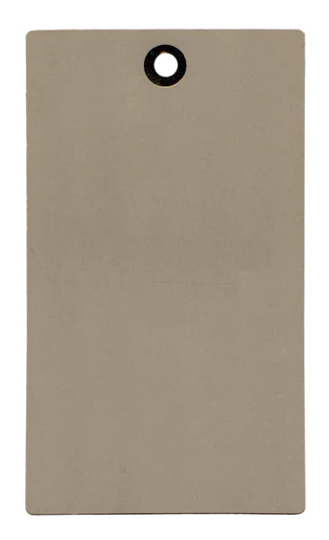 白い背景に分離されたベージュの空白タグ — ストック写真