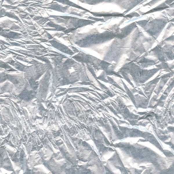 Texture de vieux papier d'aluminium argenté froissé — Photo