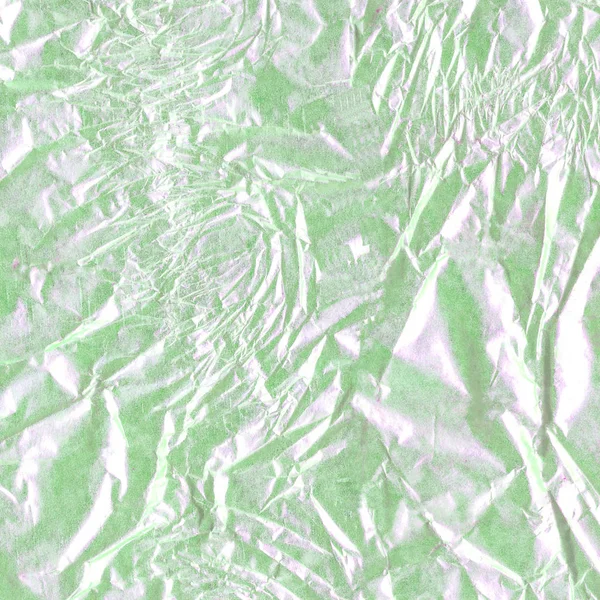 Painted green texture of crumpled old  foil — Stock Photo, Image