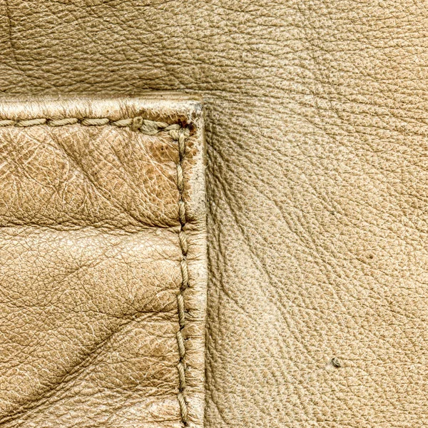 Fragment of beige leather coat as background — Stock Photo, Image