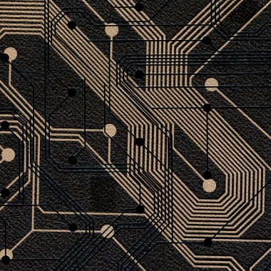 siyah arka plan üzerine bir çip parçası